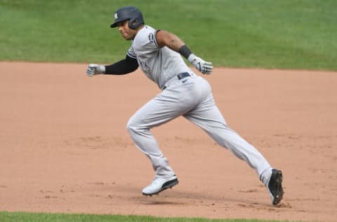 BALTIMORE, MD – SEPTEMBER 06: Gleybar Torres #25 of the New York Yankees runs to second base during a game baseball game against the New York Yankees at Oriole Park at Camden Yards on September 6, 2020 in Baltimore, Maryland. (Photo by Mitchell Layton/Getty Images)