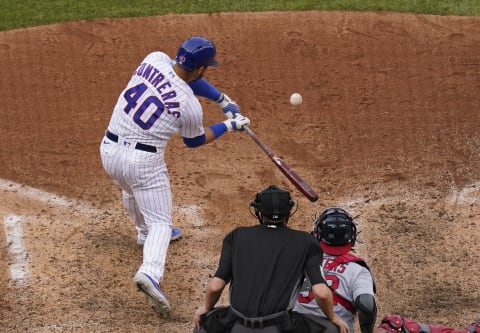 CHICAGO, ILLINOIS – SEPTEMBER 07: Willson Contreras of the Chicago Cubs at-bat. The Seattle Mariners should pursue him. (Photo by Nuccio DiNuzzo/Getty Images)