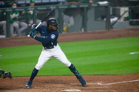 SEATTLE, WA – SEPTEMBER 14: Kyle Lewis #1 of the Seattle Mariners during an at-bat in the seventh inning against the Oakland Athletics in the second game of a doubleheader at T-Mobile Park on September 14, 2020 in Seattle, Washington. The Oakland Athletics beat the Seattle Mariners 9-0. (Photo by Lindsey Wasson/Getty Images)