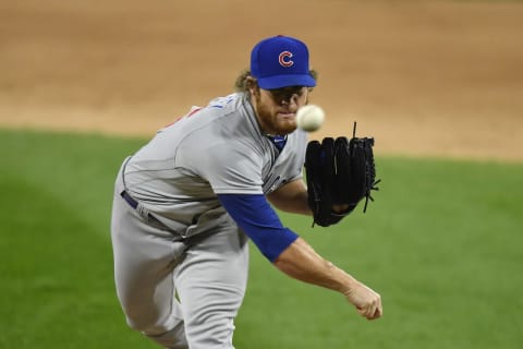 CHICAGO, ILLINOIS – SEPTEMBER 26: Craig Kimbrel of the Chicago Cubs pitches. The Seattle Mariners should pursue him. (Photo by Quinn Harris/Getty Images)