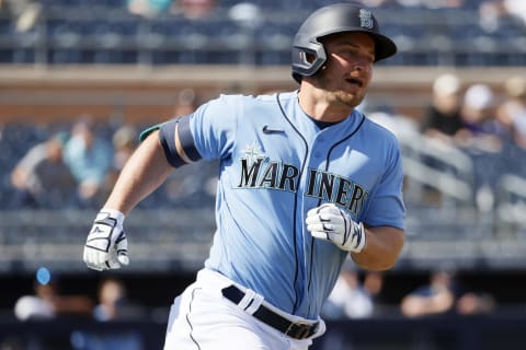 PEORIA, ARIZONA – MARCH 04: Kyle Seager #15 of the Seattle Mariners hits a home run (Ty France). (Photo by Steph Chambers/Getty Images)