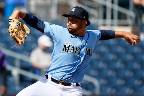 PEORIA, ARIZONA – MARCH 04: Justus Sheffield of the Seattle Mariners pitches (Justus Sheffield fantasy). (Photo by Steph Chambers/Getty Images)