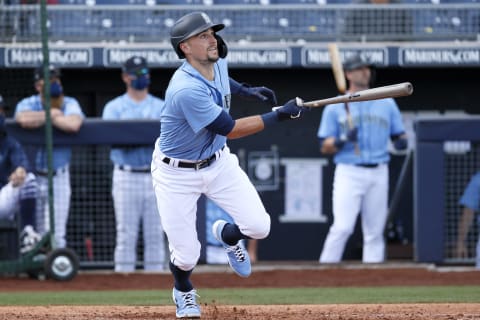 PEORIA, ARIZONA – MARCH 04: Braden Bishop #5 of the Seattle Mariners bats. (Photo by Steph Chambers/Getty Images)