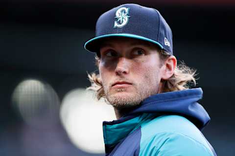 SEATTLE, WASHINGTON – APRIL 02: Drew Steckenrider of the Seattle Mariners looks on. (Photo by Steph Chambers/Getty Images)