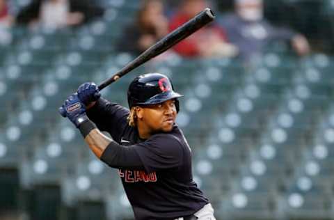 SEATTLE, WASHINGTON – MAY 15: Jose Ramirez #11 of the Cleveland Indians at bat against the Seattle Mariners at T-Mobile Park on May 15, 2021 in Seattle, Washington. (Photo by Steph Chambers/Getty Images)