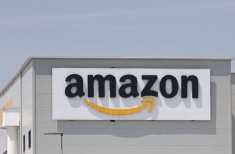 TORRAZZA PIEMONTE, ITALY – JUNE 03: General view of Amazon logo on Amazon Headquarter on June 03, 2021 in Torrazza Piemonte near Turin, Italy. Amazon Italy rolls out an on-site vaccine site for its employees. as Italy steps up next wave of vaccine campaigns. (Photo by Stefano Guidi/Getty Images)