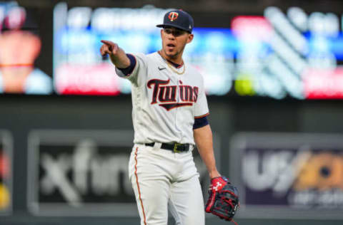 MINNEAPOLIS, MN – MAY 25: Jose Berrios #17 of the Minnesota Twins celebrates against the Baltimore Orioles on May 25, 2021 at Target Field in Minneapolis, Minnesota. (Photo by Brace Hemmelgarn/Minnesota Twins/Getty Images)