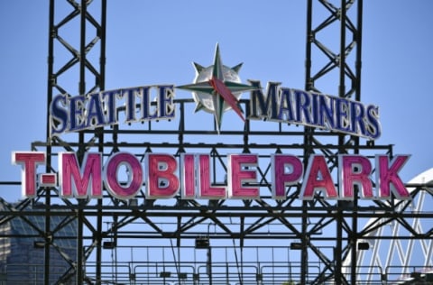 SEATTLE, WASHINGTON – JUNE 17: A general view of the Seattle Mariners T-Mobile Park sign. (Photo by Alika Jenner/Getty Images)