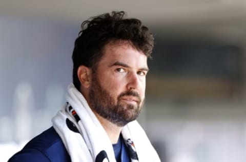 SEATTLE, WASHINGTON – MAY 25: Robbie Ray #38 of the Seattle Mariners looks on during the sixth inning against the Oakland Athletics at T-Mobile Park on May 25, 2022 in Seattle, Washington. (Photo by Steph Chambers/Getty Images)