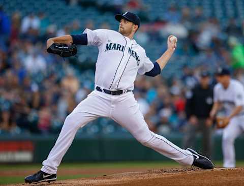 SEATTLE, WA – SEPTEMBER 07: James Paxton of the Seattle Mariners pitches in his Major League debut. He was selected in the 2010 draft alongside Taijuan Walker. (Photo by Otto Greule Jr/Getty Images)