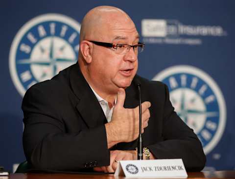 SEATTLE, WA – JUNE 23: Seattle Mariners’ GM Jack Zduriencik speaks to the media. (Photo by Otto Greule Jr/Getty Images)