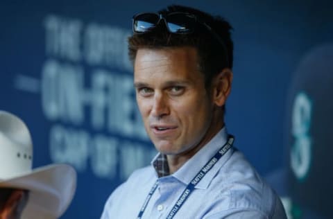 SEATTLE, WA – SEPTEMBER 30: GM Jerry Dipoto of the Seattle Mariners looks on from the dugout prior to the game against the Houston Astros at Safeco Field on September 30, 2015 in Seattle, Washington. (Photo by Otto Greule Jr/Getty Images)