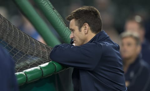 SEATTLE, WA – JUNE 11: Seattle Mariners general manager Jerry Dipoto watches batting practice before a game between the Texas Rangers and the Seattle Mariners at Safeco Field on June 11, 2016 in Seattle, Washington. The Rangers won the game 2-1 in eleven innings. (Photo by Stephen Brashear/Getty Images)