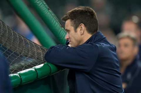 SEATTLE, WA – JUNE 11: Seattle Mariners general manager Jerry Dipoto watches batting practice before a game between the Texas Rangers and the Seattle Mariners at Safeco Field on June 11, 2016 in Seattle, Washington. The Rangers won the game 2-1 in eleven innings. (Photo by Stephen Brashear/Getty Images)