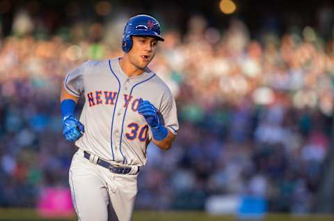 SEATTLE, WA – JULY 28: Michael Conforto #30 of the New York Mets rounds the bases after hitting a home run against the Seattle Mariners. (Photo by Stephen Brashear/Getty Images)