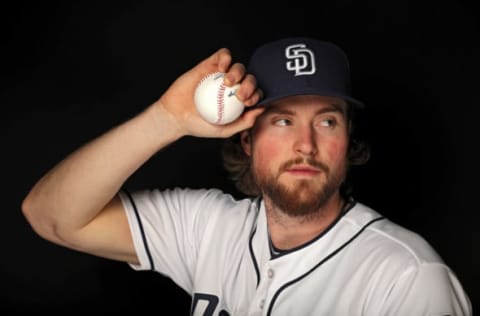 PEORIA, AZ – FEBRUARY 21: Carter Capps #56 of the San Diego Padres poses on photo day during MLB Spring Training at Peoria Sports Complex on February 21, 2018 in Peoria, Arizona. (Photo by Patrick Smith/Getty Images)