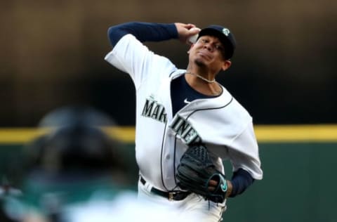 SEATTLE, WA – MAY 01: Felix Hernandez #34 of the Seattle Mariners pitches in the first inning against the Oakland Athletics during their game at Safeco Field on May 1, 2018, in Seattle, Washington. (Photo by Abbie Parr/Getty Images)