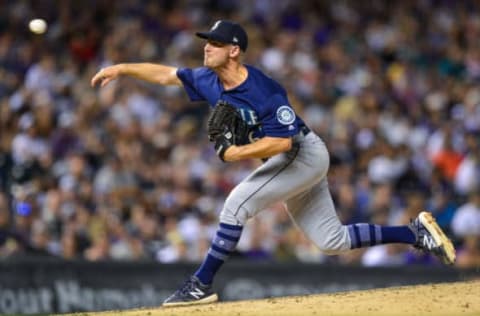 DENVER, CO – JULY 14: Matt Festa #67 of the Seattle Mariners pitches against the Colorado Rockies in the fifth inning of a game at Coors Field on July 14, 2018, in Denver, Colorado. (Photo by Dustin Bradford/Getty Images)