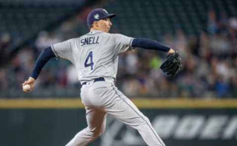 SEATTLE, WA – JUNE 3: Starter Blake Snell #4 of the Tampa Bay Rays delivers a pitch during the 2nd inning. (Photo by Stephen Brashear/Getty Images)