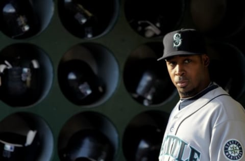 OAKLAND, CA – APRIL 06: Chone Figgins #9 of the Seattle Mariners stands in the dugout before their game against the Oakland Athletics at the Oakland-Alameda County Coliseum on April 6, 2010 in Oakland, California. (Photo by Ezra Shaw/Getty Images)