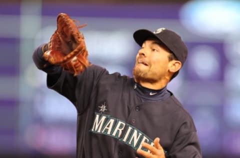 SEATTLE – April 30: First baseman Casey Kotchman #13 of the Seattle Mariners catches a fly ball against the Texas Rangers at Safeco Field on April 30, 2010, in Seattle, Washington. (Photo by Otto Greule Jr/Getty Images)