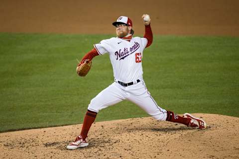 Former Washington Nationals reliever Sean Doolittle pitches against the Baltimore Orioles during the seventh inning at Nationals Park. The Seattle Mariners should target him. (Photo by Scott Taetsch/Getty Images)