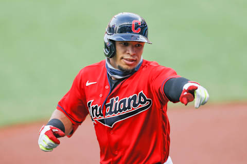 CLEVELAND, OH – SEPTEMBER 22: Cesar Hernandez of the Indians celebrates after hitting a home run. The Seattle Mariners should target him. (Photo by Ron Schwane/Getty Images)