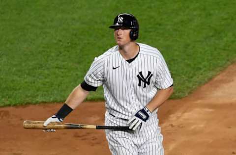 NEW YORK, NEW YORK – SEPTEMBER 16: DJ LeMahieu of the New York Yankees looks on during a game against the Blue Jays. (Photo by Sarah Stier/Getty Images)