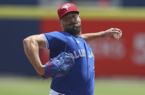 BUFFALO, NEW YORK – JULY 04: Robbie Ray #38 of the Toronto Blue Jays throws a pitch during the second inning against the Tampa Bay Rays at Sahlen Field on July 04, 2021 in Buffalo, New York. (Photo by Joshua Bessex/Getty Images)