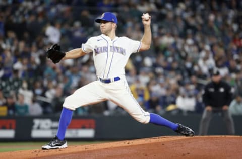 SEATTLE, WASHINGTON – OCTOBER 03: Tyler Anderson #31 of the Seattle Mariners pitches during the first inning against the Los Angeles Angels at T-Mobile Park on October 03, 2021 in Seattle, Washington. (Photo by Steph Chambers/Getty Images)