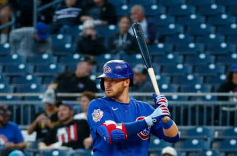 PITTSBURGH, PA – SEPTEMBER 29: Ian Happ #8 of the Chicago Cubs in action against the Pittsburgh Pirates during the game at PNC Park on September 29, 2021 in Pittsburgh, Pennsylvania. (Photo by Justin K. Aller/Getty Images)