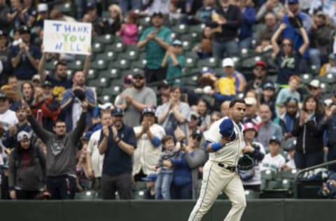 SEATTLE, WA – SEPTEMBER 30: Nelson Cruz #23 of the Seattle Mariners jogs off the field after being replaced during the fourth inning of a game at Safeco Field on September 30, 2018 in Seattle, Washington. The Mariners won the game 3-1. (Photo by Stephen Brashear/Getty Images)