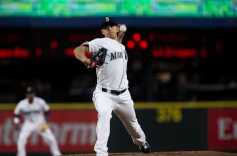 SEATTLE, WA – APRIL 02: Marco Gonzales #7 of the Seattle Mariners pitches in the first inning against the Los Angeles Angels of Anaheim at T-Mobile Park on April 2, 2019, in Seattle, Washington. (Photo by Lindsey Wasson/Getty Images)