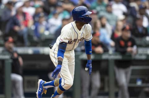 SEATTLE, WA – JUNE 23: Dee Gordon #9 of the Seattle Mariners hits an RBI-single off of relief pitcher Matt Wotherspoon that scored Kyle Seager #15 of the Seattle Mariners during the third inning of a game at T-Mobile Park on June 23, 2019, in Seattle, Washington. The Mariners won the game 13-3. (Photo by Stephen Brashear/Getty Images)