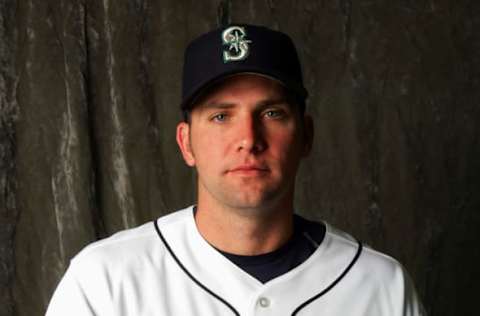 PEORIA, AZ – FEBRUARY 23: Infielder Ben Broussard #23 of the Seattle Mariners poses during Photo Day on February 23, 2007 at Peoria Sports Complex in Peoria, Arizona. (Photo by Stephen Dunn/Getty Images)