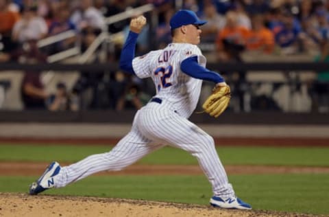 Aug 26, 2021; New York City, New York, USA; New York Mets relief pitcher Aaron Loup (32) delivers against the San Francisco Giants during the eighth inning at Citi Field. Mandatory Credit: Vincent Carchietta-USA TODAY Sports