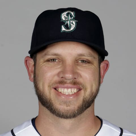 Feb 20, 2017; Peoria, AZ, USA; Seattle Mariners relief pitcher Casey Fien (38) poses during photo day at Peoria Sports Complex. Mandatory Credit: Rick Scuteri-USA TODAY Sports