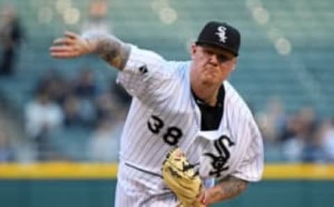 May 18, 2016; Chicago, IL, USA; Chicago White Sox starting pitcher Mat Latos (38) throws a pitch against the Houston Astros during the first inning at U.S. Cellular Field. Mandatory Credit: Mike DiNovo-USA TODAY Sports