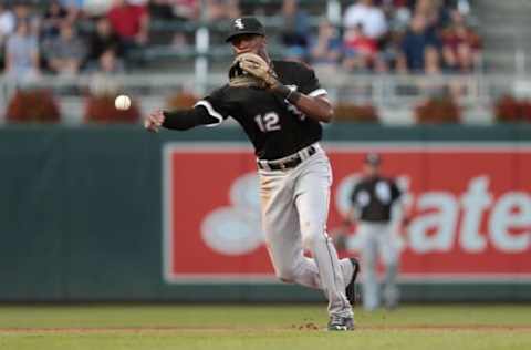 Sep 1, 2016; Minneapolis, MN, USA; Chicago White Sox shortstop Tim Anderson (12) throws to first base for the out during the first inning against the Minnesota Twins at Target Field. Mandatory Credit: Jordan Johnson-USA TODAY Sports