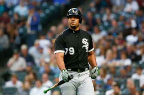 SEATTLE, WA – JULY 20: Jose Abreu #79 of the Chicago White Sox reacts after striking out in the fourth inning against Wade LeBlanc #49 of the Seattle Mariners at Safeco Field on July 20, 2018 in Seattle, Washington. (Photo by Lindsey Wasson/Getty Images)