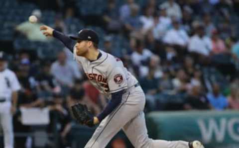 CHICAGO, ILLINOIS – AUGUST 13: Collin McHugh #31 of the Houston Astros pitches the 9th inning against the Chicago White Sox at Guaranteed Rate Field on August 13, 2019, in Chicago, Illinois. The Astros defeated the White Sox 6-2. (Photo by Jonathan Daniel/Getty Images)