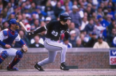 5 Jun 1998: Robin Ventura #23 of the Chicago White Sox in action during a game against the Chicago Cubs at Wrigley Field in Chicago, Illinois. The Cubs defeated the White Sox 6-5. Mandatory Credit: Jonathan Daniel /Allsport