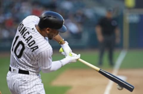 CHICAGO, IL – AUGUST 07: Yoan Moncada #10 of the Chicago White Sox bats against the New York Yankees at Guaranteed Rate Field on August 7, 2018 in Chicago, Illinois. The Yankees defeated the White Sox 4-3 in 13 innings. (Photo by Jonathan Daniel/Getty Images)