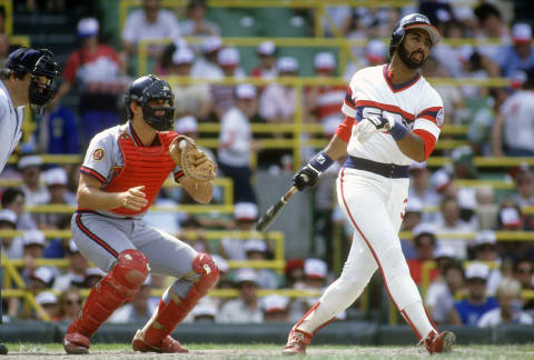 Harold Baines of the Chicago White Sox. (Photo by Focus on Sport/Getty Images)