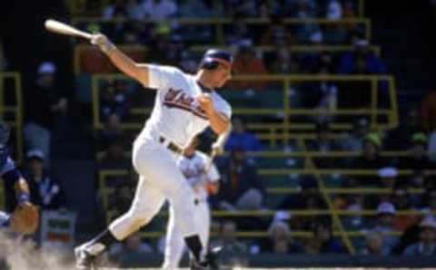 1990: Dan Pasqua of the Chicago White Sox swings at the pitch during the 1990 season. (Photo by: Jonathan Daniel/Getty Images)