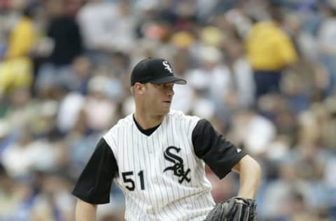 White Sox pitcher Jon Rauch in 2004. (Photo by Ron Vesely/MLB Photos via Getty Images)