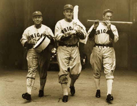 Zeke Bonura, not shown, was a rookie on a 1934 Chicago White Sox squad that included (from L) Jimmy Dykes, Al Simmons and Mule Haas. (Photo by Mark Rucker/Transcendental Graphics, Getty Images)