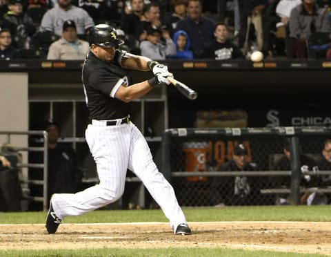 CHICAGO, IL – SEPTEMBER 09: Jose Abreu #79 of the Chicago White Sox hits a triple against the San Francisco Giants during the eighth inning on September 9, 2017 at Guaranteed Rate Field in Chicago, Illinois. Abreu’s triple completed the cycle. (Photo by David Banks/Getty Images)