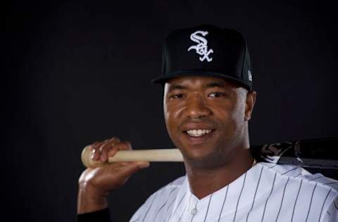 GLENDALE, AZ – FEBRUARY 21: Eloy Jimenez #74 of the Chicago White Sox poses during MLB Photo Day on February 21, 2018 in Glendale, Arizona. (Photo by Jamie Schwaberow/Getty Images)