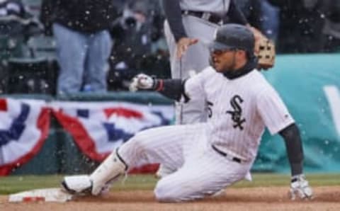 CHICAGO, IL – APRIL 05: Yolmer Sanchez #5 of the Chicago White Sox slides into third base after hitting his second run scoring triple in the 5th inning against the Detroit Tigers during the Opening Day home game at Guaranteed Rate Field on April 5, 2018 in Chicago, Illinois. (Photo by Jonathan Daniel/Getty Images)